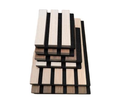 China Sound Absorption Interior Wall Decoration Highly Efficient Modern Wooden Acoustic Acoustic Panel Akupanel MDF Wallnut Fluted Grill MDF Wallnut for sale