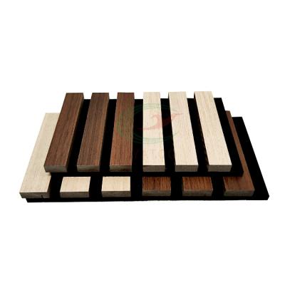 China Highly Efficient Sound Absorption Aku Panel Wooden Slat Acoustic Panel Wood Strips Wall Decoration Panels Building Panel For Music Studio Equipment for sale