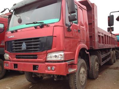 China Howo Strong Frame Single Axle Heavy Duty Commercial Trucks Left Steering 12 Wheels 8x4 Drive Type Red for sale