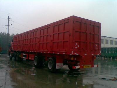 China Construction Tri Axle High Side Dump Trailer , Semi Dump Truck Trailer For Cargo Transporter for sale