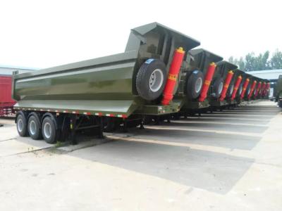 China 50 Ton 3 Assen Semi Dump Truck Trailer Carbon Steel / High Strength Steel Materials Te koop