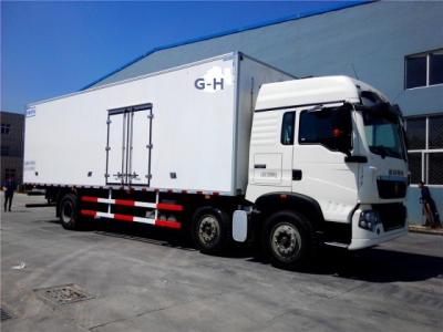 China FRP 6x2 30 tons Refrigerated Box Truck 290hp with warranty and spare parts for sale