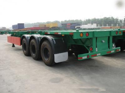 China 40 Feet Container Carrying Flat Bed Semi Trailer With JOST Landing Leg / semi flatbed trailers for sale