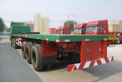 China 28T Jost Landing Gear Flatbed Semi Trailer with three FUWA Brand Axles for sale