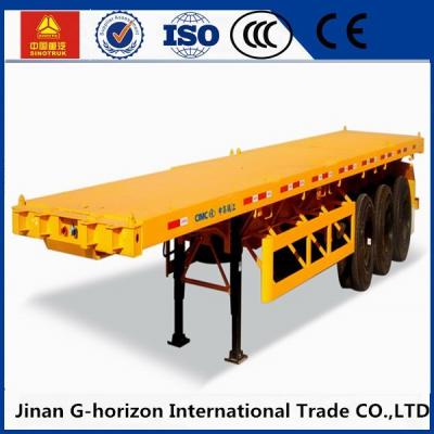 China 13T Fuwa Axle 40 ton Flat Bed Semi Trailer , Container Semi Trailer Yellow Red Green Blue for sale