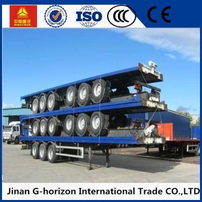 China 3 Axle Flat Bed Semi Trailer ,  Container Semi Trailer with Common Mechanical Suspension 10 for sale