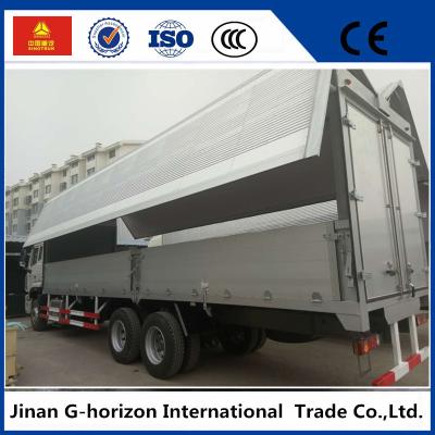 China 10 Wheelers Small Cargo Truck , Side Open Wing Van Truck 336hp Horsepower for sale