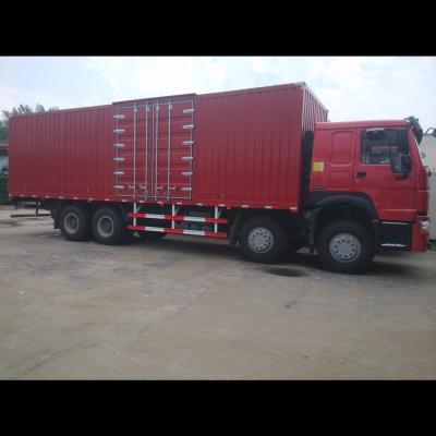 China Small Cargo Truck 336HP 371HP 8x4 12 Tires Stake Side Wall Box Cargo Truck for sale