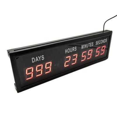 China Europe Led Digital Pendulum 1.8 Inch Large 9 Digits Display Countdown Timer Wall Clock for sale