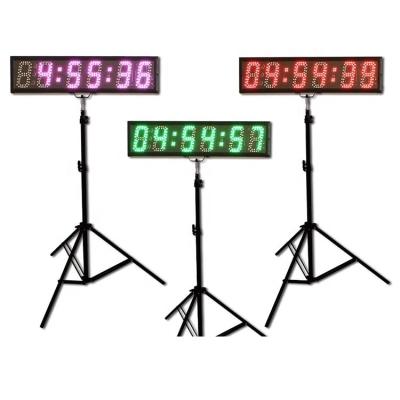 China Commercial Sports Pack High Quality 5 Inch 6 Digits 7 Color Marathon Stopwatch Countdown Timer Race Timer for sale