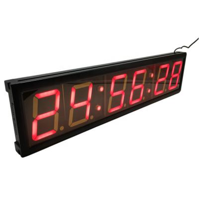 China Commercial Sports Home Sports 4 Inch Large Digital Clock 6 Digit Led Wall Mounted Pacer Fitness Timer Training Timer for sale