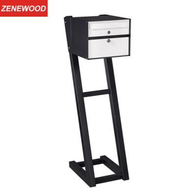 China Zenewood Standing Galvanized Steel Standing Mailbox Letter Box Lockable Garden Mailbox/W1801ST for sale