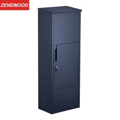 China Zenewood Outdoor High Quality Galvanized Steel Parcel Box Delivery Box Metal Standing Box With Soft-closing Function Without Handl/WPB009 for sale