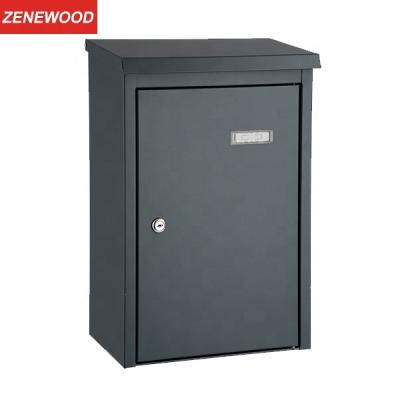 China Zenewood standing galvanized steel outdoor standing home rounding postbox wall mounted design parcel delivery drop parcel box WPB001 for sale