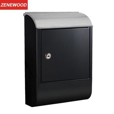 China Zenewood Wall Mounted Galvanized Steel Exterior Wall Mounted House Rounding Design Parcel Delivery Drop Parcel Box /WPB018 for sale