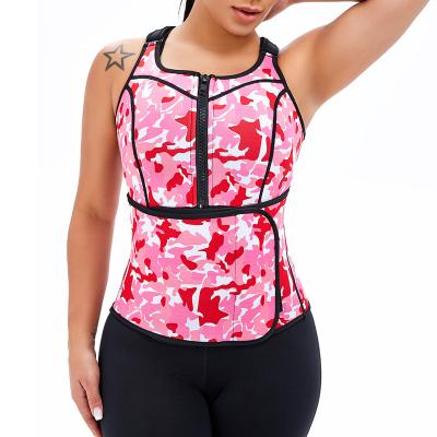 China Camouflage Print Antibacterial New Arrival Belt Neoprene Waist Trainer Single Weight Loss Sauna Vest for sale