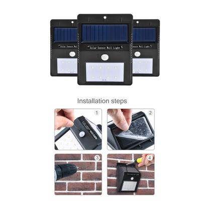 China Outdoor Rechargeable Waterproof 8 LED Solar Wall Light 180-200 Lumens for sale