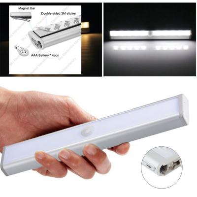 China 10 Pcs Smd2835 1.8w Motion Sensor Led Tube Cupboard Led Lights With 4*Aaa Battery for sale