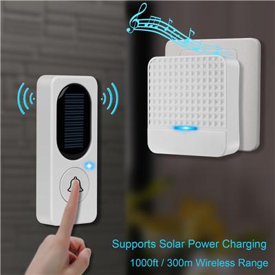 China Smart Home Wireless Long Range Doorbell With 52 Chimes , Solar Charging Transmitter for sale