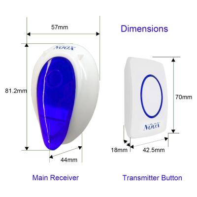 China Gemakkelijke Uitrusting 1 van de Klokkengelui Draadloze Deurbel Ontvanger & 1 Drukknop met Geluid Te koop