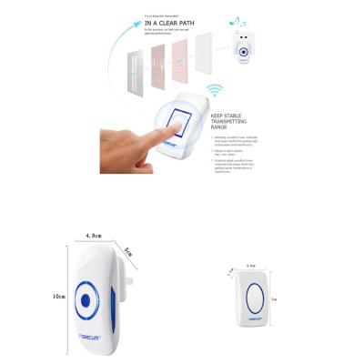 China Digital Dc Wireless Battery Powered Doorbell , Remote Control Calling Bell for sale