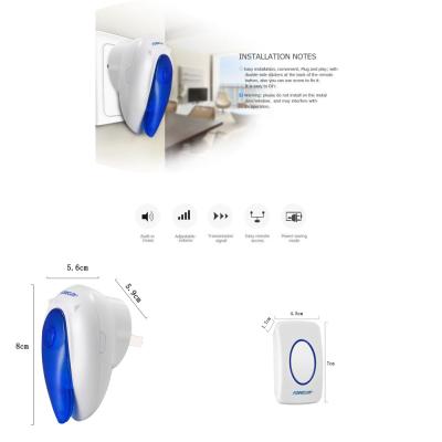 China Ding Dong Plug in portable wireless doorbell AC operated flashing light for sale