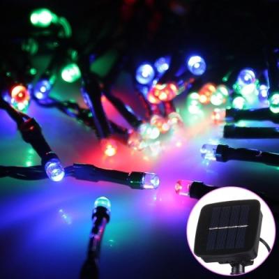 China 12.5M 100 Led Festival Fairy String Lights With 800-1200lm Solar Panel for sale