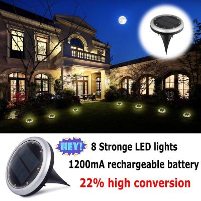 China 8leds IP65 waterproof a luz à terra de /solar das luzes decorativas do jardim das energias solares à venda