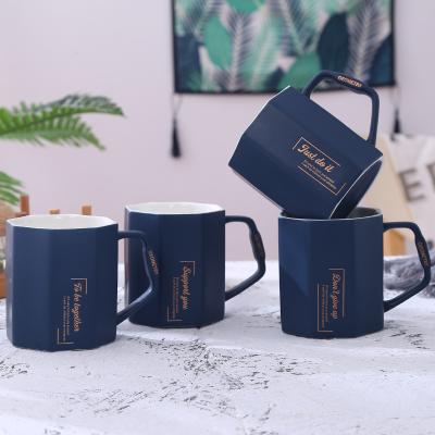 China Diamond Viable Ceramic Nordic Cup Gift Water Cup Office Coffee Mug Creative English Customization for sale