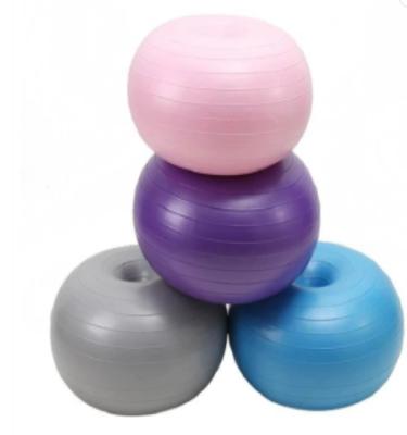 China Smooth Fitness Equipment PVC Balance Donut Exercise Inflatable Trainer Yoga Ball for sale