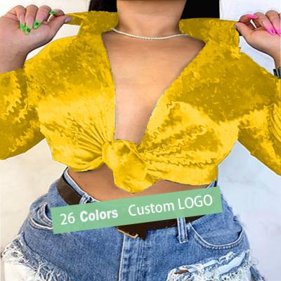 China Breathable Fall 2022 women designer clothes famous brands women ladies blouses fall clothing for women for sale