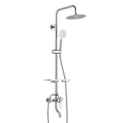 China With High Quality Slide Bar 304 Stainless Steel Faucet Shower Mixer Set Exposed Shower Set For Bathroom for sale