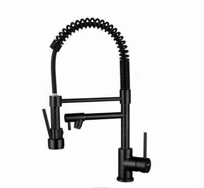 China Modern Kitchen Faucet With Pull Out Sprayer Brass Single Handle Spring Kitchen Pull Down Faucet for sale