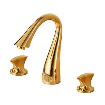 China Metered Faucets Made In China Durable Double Handle Basin Mixer Tap Faucet for sale