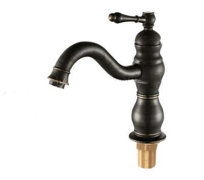 China Brass Material Metered Brass Material Basin Faucet Black Bathroom Basin Sink Faucet Globe Faucet for sale