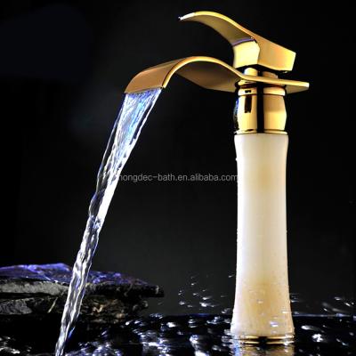 China Hot And Cold Sense Taps Style Basin Faucet Luxury Modern Bathroom Sink Faucet Gold Brass Mixer Tap Basin Mixer Tap for sale