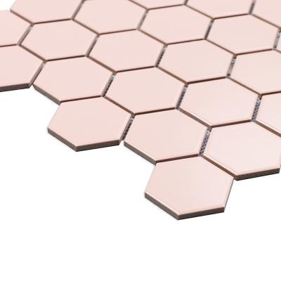 China Kitchen Bathroom 51x 59mm Modern Hexagonal Ceramic Wall Mosaic Tile Interior Wall Decoration for sale