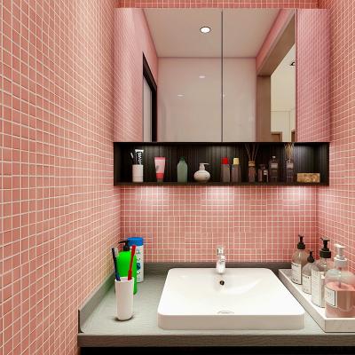 China Bathromm Series Background Wall Kitchen 25x25mm Mosaic Patterns Modern Pink Square Shape Mosaic Tile for sale