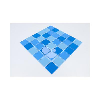 China 2021 Parquet factory manufacture made in China high quality fashion style economic blue glass mosaic for sale