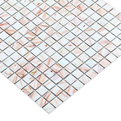 China Parquet Foshan Mosaic Factory Mosaik Slab For Project Commercial White Hot Melt Bathroom Hotel Swimming Pool Glass Mosaic for sale