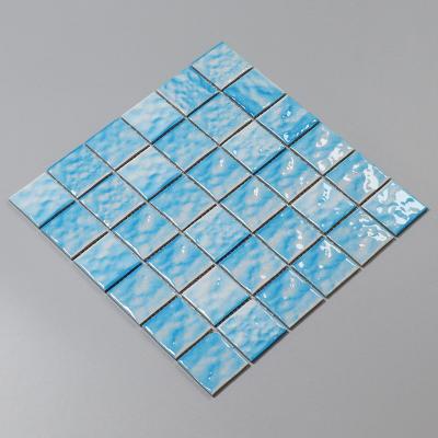 China Factory Supply Modern Non Slip Swimming Pool Wave Shape Ceramic Mosaic for sale