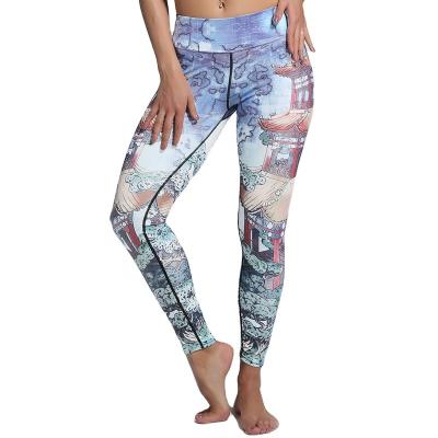 China Yoga0184 Digital Printing Thin Fit Yoga Pants Outdoor Sports Fitness And Yoga Wear Leggings for sale