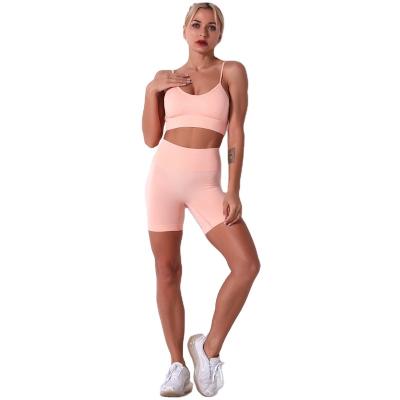 China China Wholesale Seamless 2 Piece Set Women Gym Fitness Active Sportswear Sets Yoga Wear Workout Yoga Short Pants Two Piece Set for sale