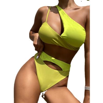 China Breathable Sexy Bikinis And Swimwear Solid Color One Shoulder Women'S Beachwear Swimwear And Beachwear for sale