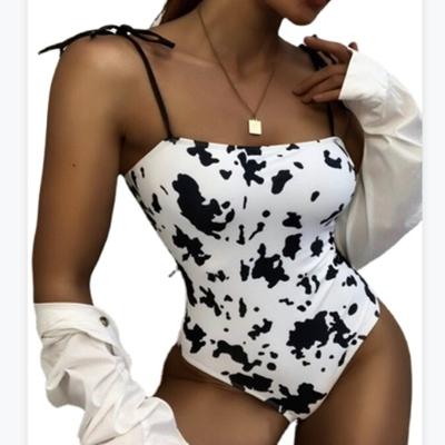 China Swimdress swimwear and bikinis 2021 sexy one piece and NEW cow pattern beachwear swimsuit YS014 beach wear for sale