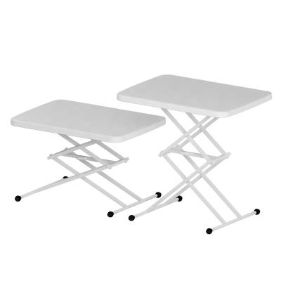 China Benjia Hot Sale Up4 Folding Plastic White Lift Levels Height Adjustable Table Plastic Folding Laptop Table for sale