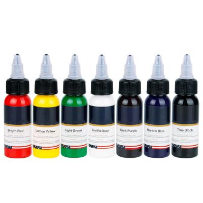 China Body Art Tattoo Pigment 7 Colors Tattoo Ink Set 30ml Bottle Choice Tattoo Ink for sale