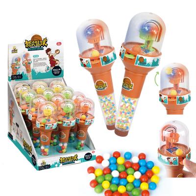 China Light Up From Normal And Musical Candy Toy Doces De Brinquedo Bonbon And Basketball Game Thumb Shooting Toys With Hard Candy for sale