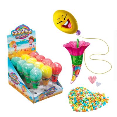 China Haccp Normal HALAL Ice Cream Ball Shooting Toys With Fruit Flavor Sweet Candy for sale