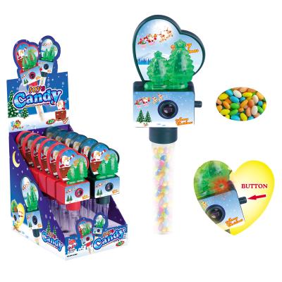 China Normal Promotional Christmas Candy Toys Electric Christmas Tree Picture Viewer Kids Toy Candy for sale